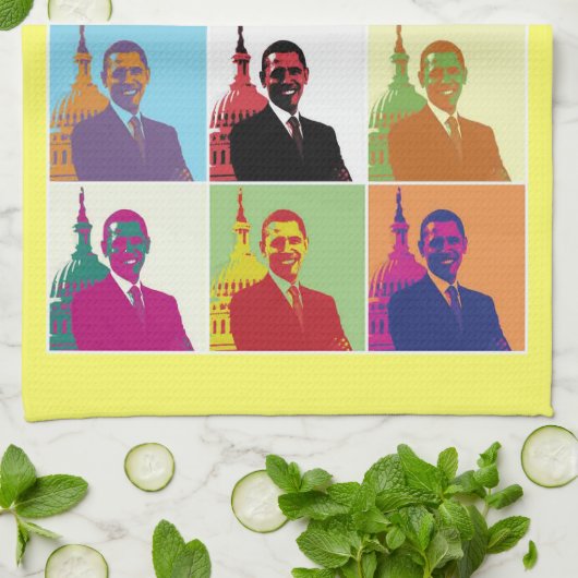 President Obama Pop Art Theedoek (Gevouwen)