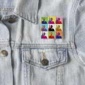 President Obama Pop Art Vierkante Button 5,1 Cm (In situ)