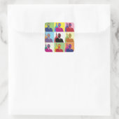 President Obama Pop Art Vierkante Sticker (Tas)