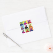 President Obama Pop Art Vierkante Sticker (Envelop)