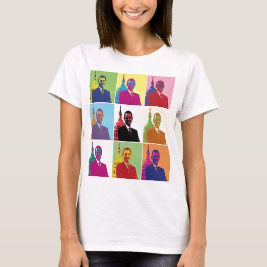 President Obama Pop Art Vrouwen T-shirt (Voorkant)