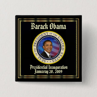 President Obama Presidentiële Inauguratie Vierkante Button 5,1 Cm