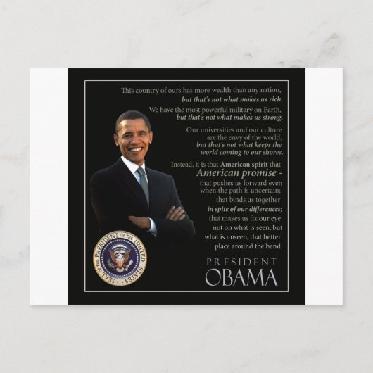 President Obama-prijsopgave Briefkaart (Voorkant)