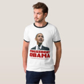 President Obama Red Ringer T-shirt (Voorkant volledig)