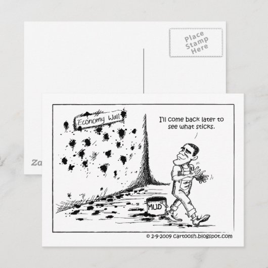 President Obama Throwing Mud Briefkaart (Voorkant / Achterkant)