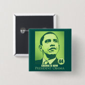 President Obama, verandering is nu groene Button (Voorkant /achterkant)