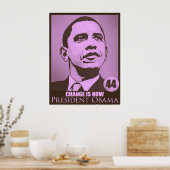 President Obama, verandering is nu roze Poster (Keuken)