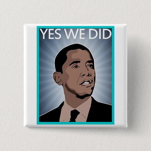 President Obama Vierkante Button 5,1 Cm (Voorkant)