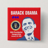 President Obama Vierkante Button 5,1 Cm (Voorkant)