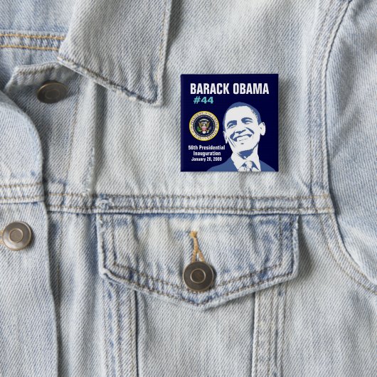 President Obama Vierkante Button 5,1 Cm (In situ)