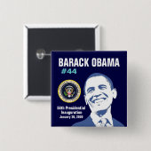 President Obama Vierkante Button 5,1 Cm (Voorkant /achterkant)