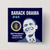 President Obama Vierkante Button 5,1 Cm (Voorkant)