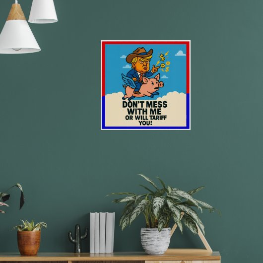 President om tarieven voor iedereen te hanteren poster (Woonkamer 1)