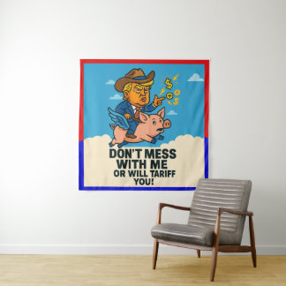 President om tarieven voor iedereen te hanteren wandkleed