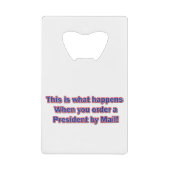 President-Per-Post Creditkaart Flessenopener (Voorkant)