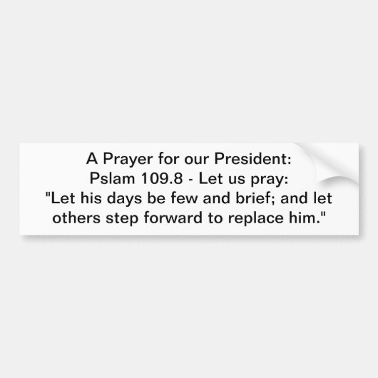 President Prayer Bumpersticker (Voorkant)