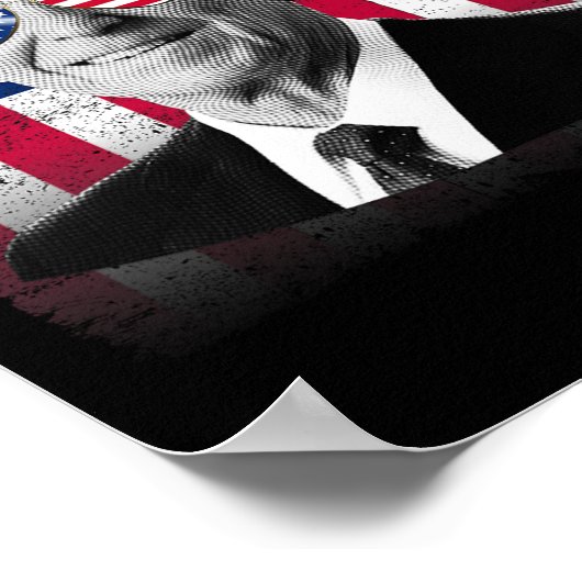 President Reagan Vlag van de VS Patriottisch Ameri Poster (Hoek)
