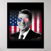 President Reagan Vlag van de VS Patriottisch Ameri Poster (Voorkant)