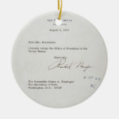 President Richard M. Nixon — Ontslagbrief Keramisch Ornament (Voorkant)