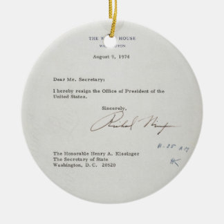 President Richard M. Nixon — Ontslagbrief Keramisch Ornament