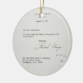 President Richard M. Nixon — Ontslagbrief Keramisch Ornament (Links)