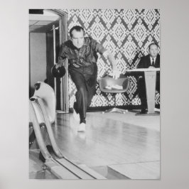 President Richard Nixon Bowling in het Witte Huis Poster