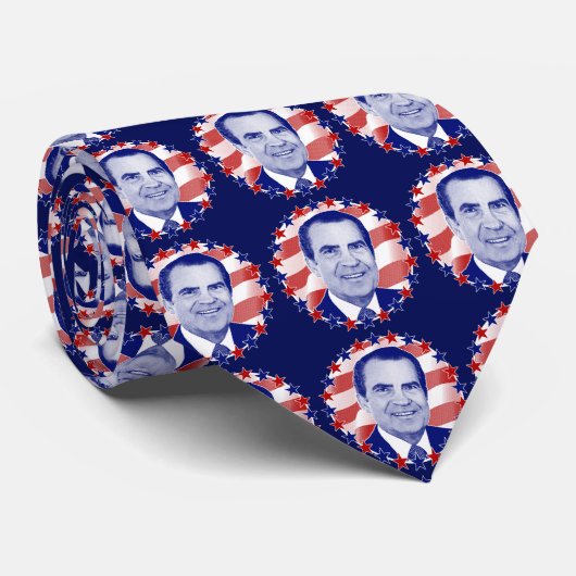 President Richard Nixon Stars en Stripes Stropdas (Opgerold)