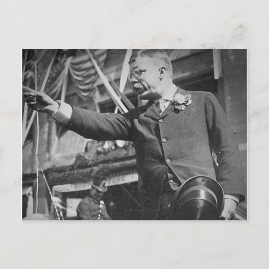 President Roosevelt die  Stereoview wijst Briefkaart (Voorkant)