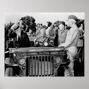 President Roosevelt en General Patton - 1943 Poster
