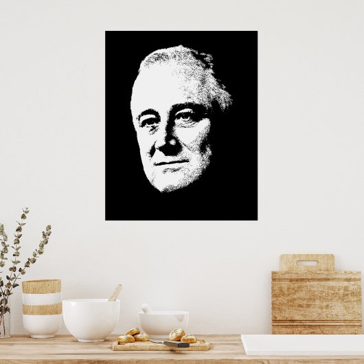 President Roosevelt — Zwart-wit Poster (Keuken)