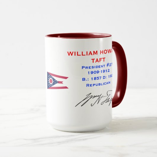 President Taft Portrait & Fact Mok (Voorkant rechts)
