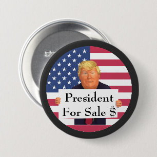 President te koop Button