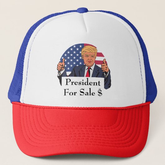 President te koop Trucker Hat Pet (Voorkant)