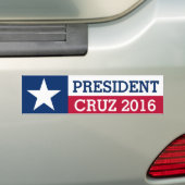 President Ted Cruz 2016 Verkiezing Texas Flag Bumpersticker (Op auto)