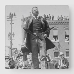 President Teddy Roosevelt geeft 1905 Vierkante Klok