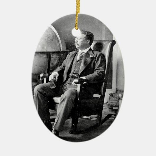 President Teddy Roosevelt  Witte Huis Keramisch Ornament (Voorkant)