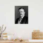President Theodore Roosevelt Black & White Poster (Keuken)