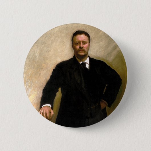 President Theodore Roosevelt John Singer Sargent Ronde Button 5,7 Cm (Voorkant)