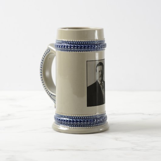 President Theodore Roosevelt Portrait Beer Stein Bierpul (Voorkant links)