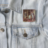 President Theodore Roosevelt Vierkante Button 5,1 Cm (In situ)