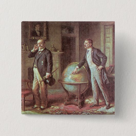President Theodore Roosevelt Vierkante Button 5,1 Cm (Voorkant)