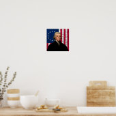 President Thomas Jefferson en de Amerikaanse vlag Poster (Keuken)