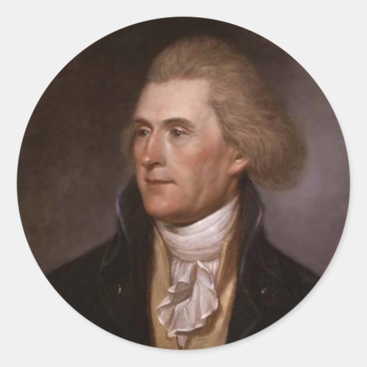 President Thomas Jefferson Ronde Sticker (Voorkant)