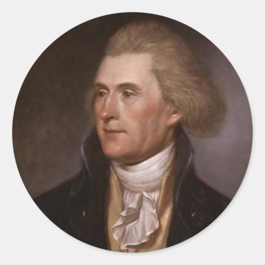 President Thomas Jefferson Ronde Sticker (Voorkant)