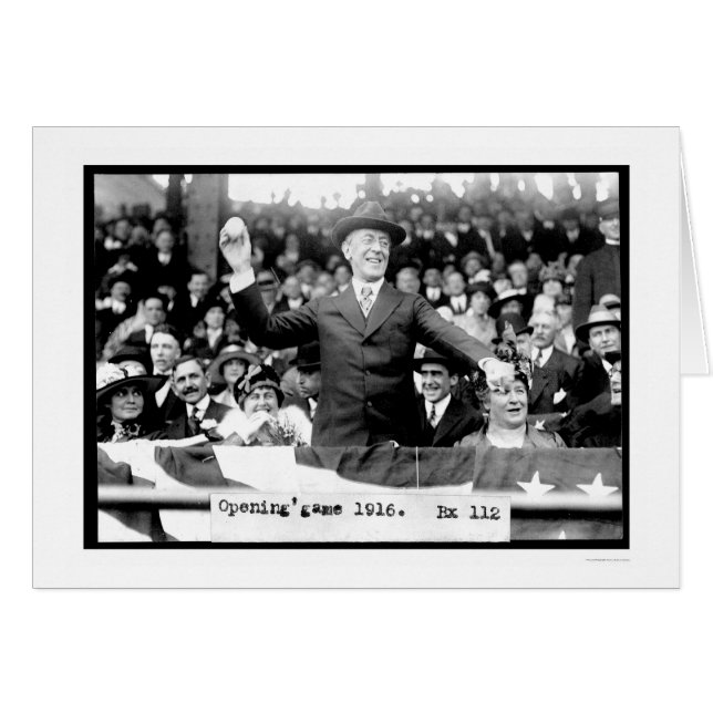 President Throwing Baseball 1916 (Voorkant Horizontaal)