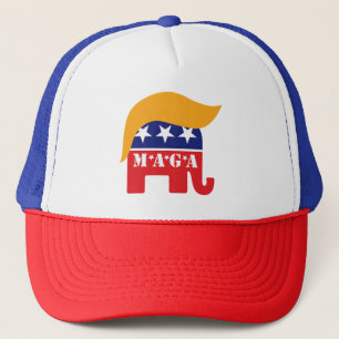 President Trump 2020 GOP Elephant Hair MAGA Trucker Pet
