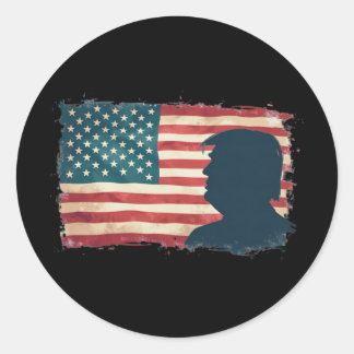 President Trump 2024 Amerikaanse Patriot Democracy Ronde Sticker