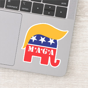 President Trump 2024 GOP Olifant Haar MAGA Sticker