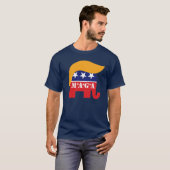 President Trump 2024 GOP Olifantenhaar Logo MAGA T-shirt (Voorkant volledig)