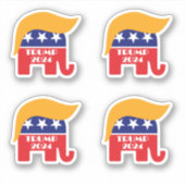 President Trump 2024 GOP Republikeins Olifantenhaa Sticker (Voorkant)